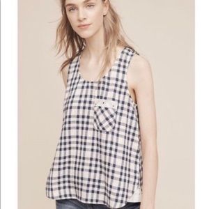 Anthropologie Maeve Plaid Lined Tank Top Size XXS